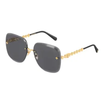 LOUIS VUITTON Acetate Metal Square Sunglasses Women's Black