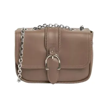 LONGCHAMP Leather Crossbody Bag Shoulder Bag Women's Taupe