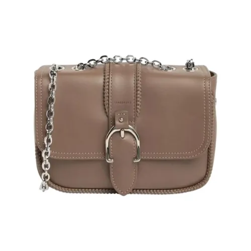 LONGCHAMP Leather Crossbody Bag Shoulder Bag Women's Taupe