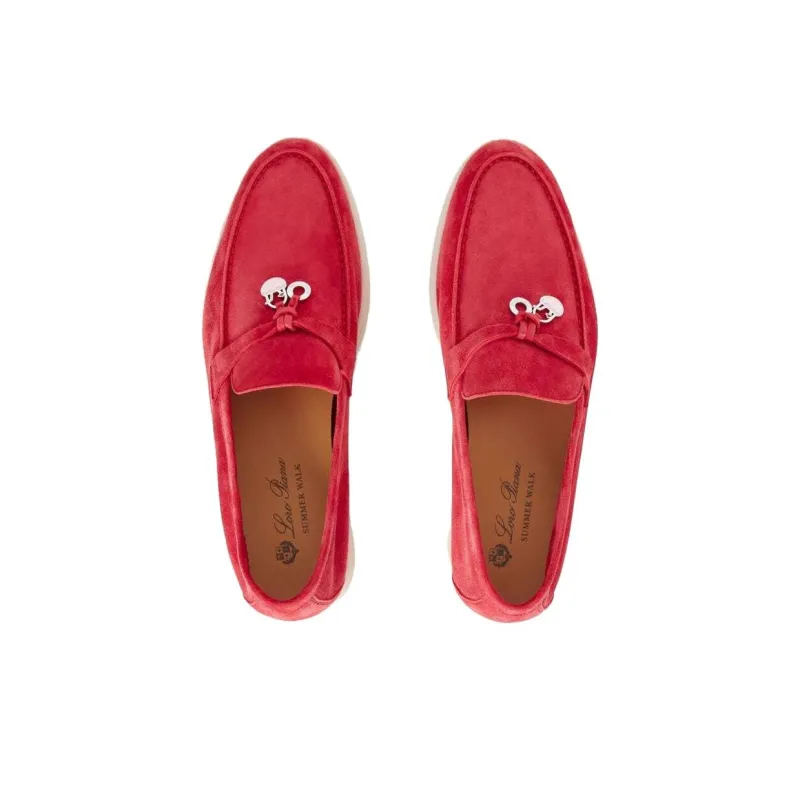 Loro Piana Summer Charms Walk Loafers Women's Red-4