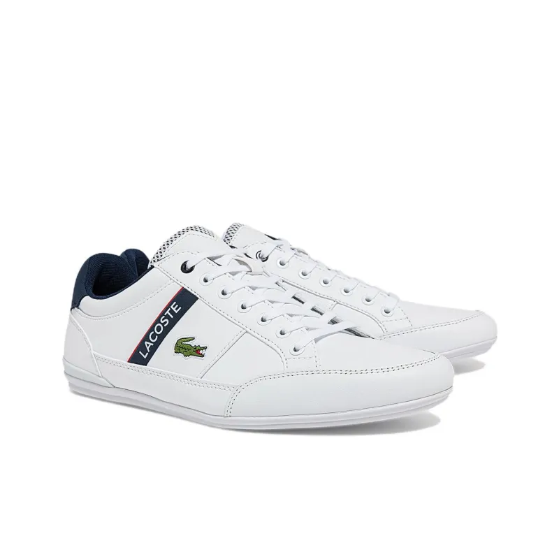 LACOSTE Chaymon Low-Top Skateboard Shoes Men's White-1