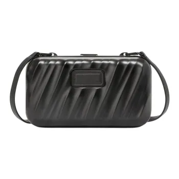 TUMI Aluminum Handheld Crossbody Bag Women's Matte Black