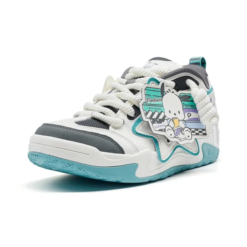 XTEP Sanrio Co branded Low Top Skateboard Shoes Men's Sail White/Starry Sea Blue/Charcoal Gray-1