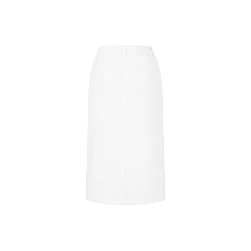 RARE Denim Long Skirts Women's White-2
