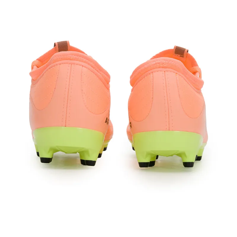 Under Armour FG Rubber Long Studs Anti Slip Wear Resistant Soccer Shoes Unisex Pink Green-3