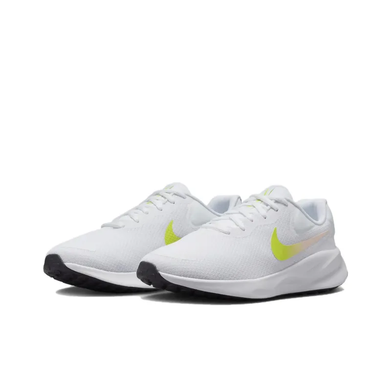 Nike REVOLUTION 7 Anti Slip Wear Resistant Low Top Casual Running Shoes Women's White Yellow-2