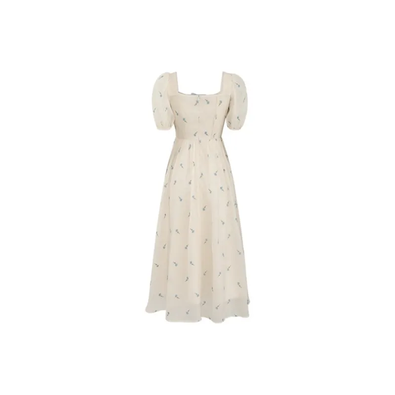 HUINIAN Short Sleeved Dress Women's Apricot-1