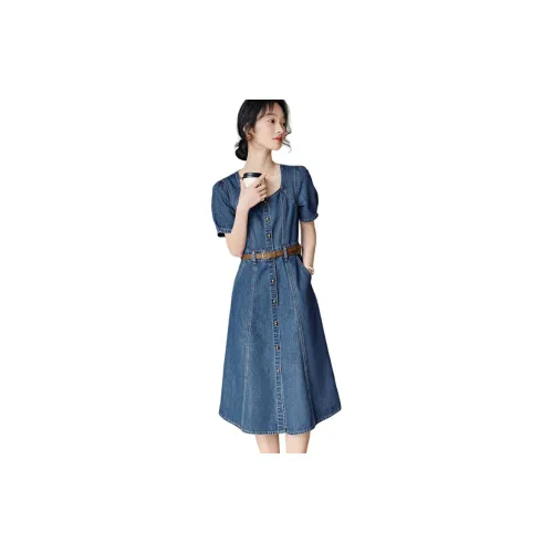 XWI Short-Sleeved Dresses Women's Denim Blue