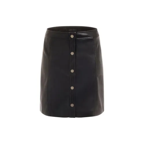 GUESS Leather Short Skirts Women's Black