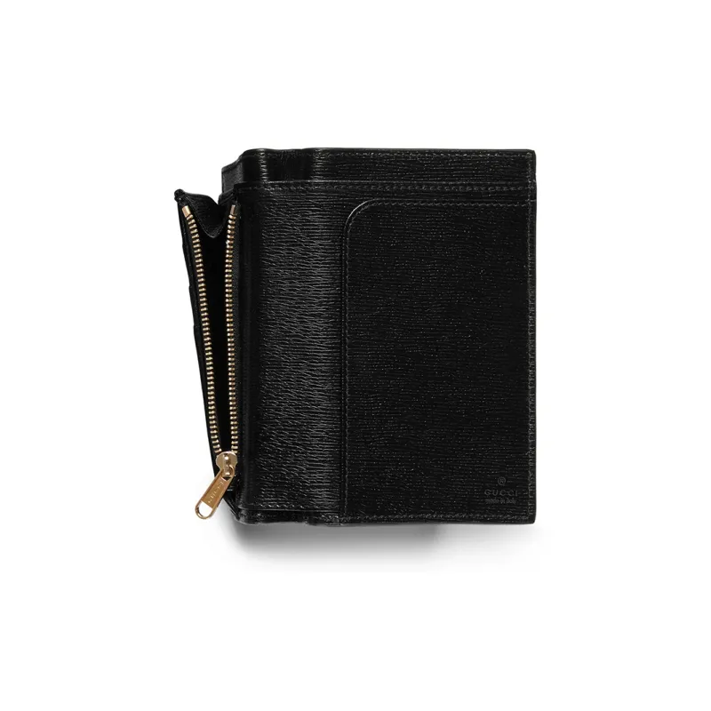 GUCCI Leather Passport Holder Unisex Black-5