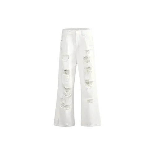 FONDLOOK Jeans Unisex White