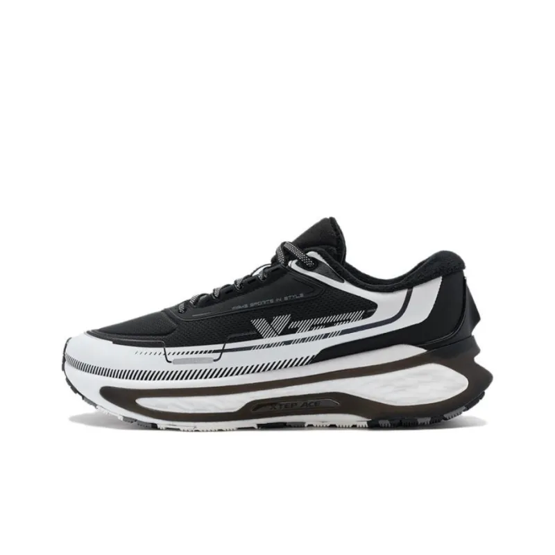 XTEP Starburst Shock Absorbers Rebound Low Top Running Shoes Men's Black White-0
