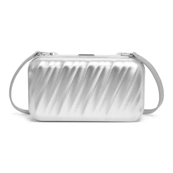 TUMI Aluminum Handheld Crossbody Bag Women's Silver