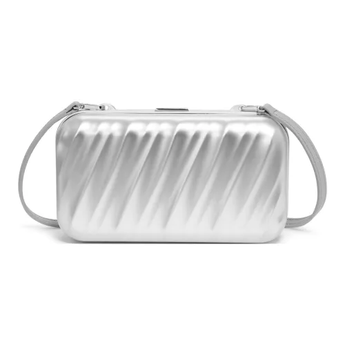 TUMI Aluminum Handheld Crossbody Bag Women's Silver