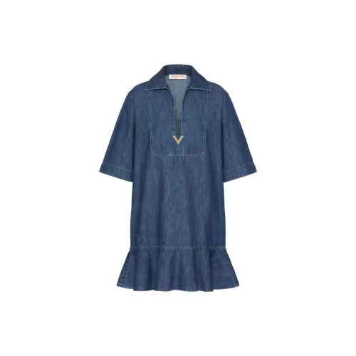 Valentino Short-Sleeved Dresses Women's Blue