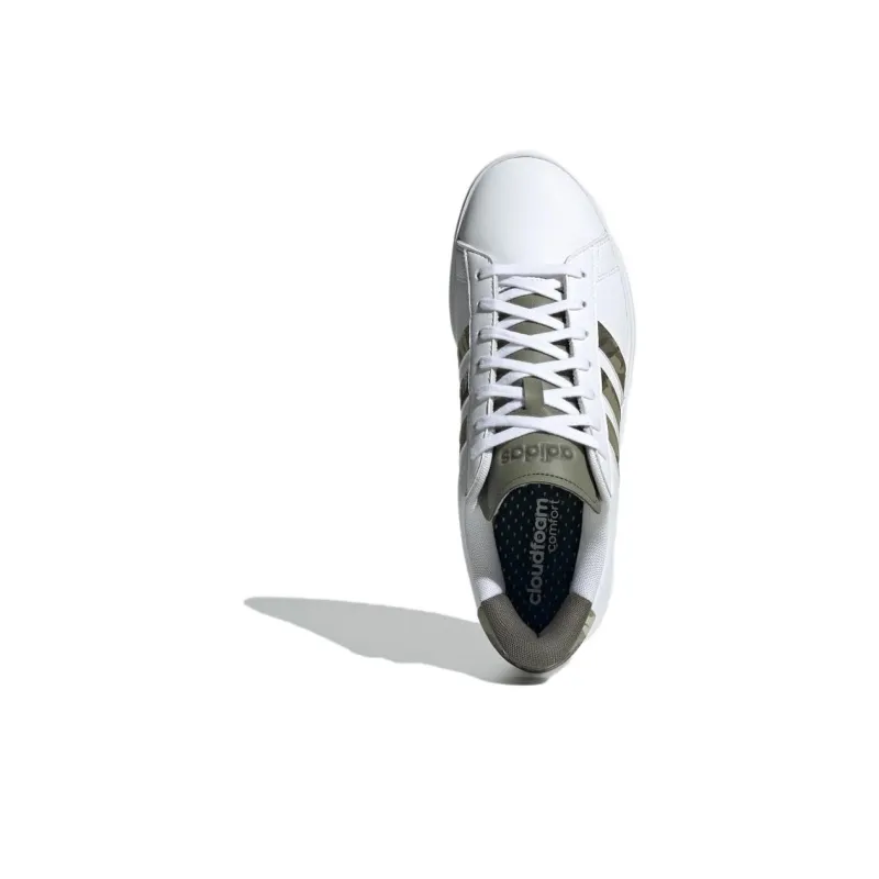 Adidas GRAND COURT 2.0 Slip Resistant Low Top Skateboard Shoes Men's White Green-3