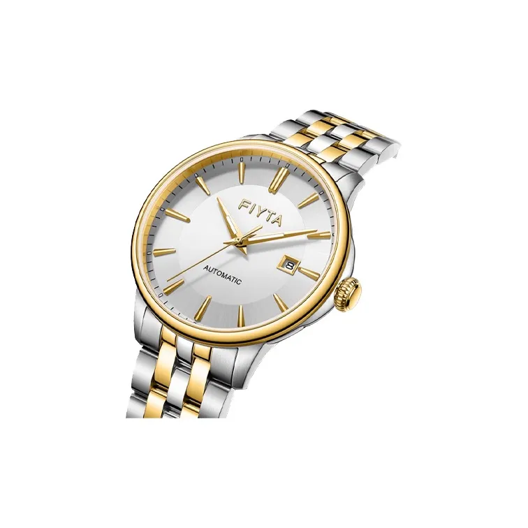 Fiyta Core Series Automatic Mechanical Movement Stainless Steel Strap Watch Unisex White Dial-2