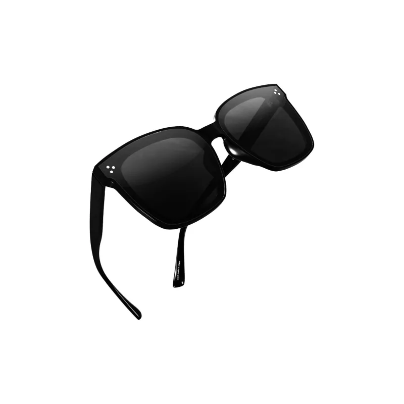 LOHO Plate Frame Square Classic Black Super Cool Photography Sunglasses Unisex Black Tea Brown-4