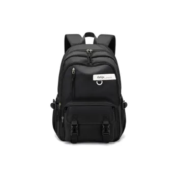 BOBDOG Polyester Backpack Student Backpack Travel Bag Hiking Bag Large Size Unisex Pure Black White/Burgundy