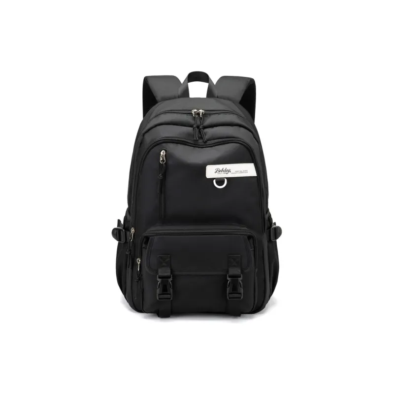 BOBDOG Polyester Backpack Student Backpack Travel Bag Hiking Bag Large Size Unisex Pure Black White/Burgundy-0