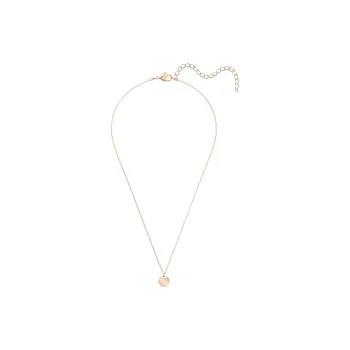 Swarovski Rose Gold Plated Glass Crystal Stainless Steel Necklaces Unisex Gold