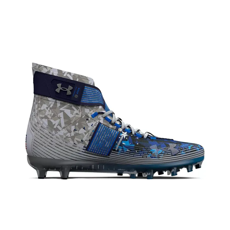 Under Armour Highlight Mc Le Usa Football Cleats 'Grey Blue Red'-1