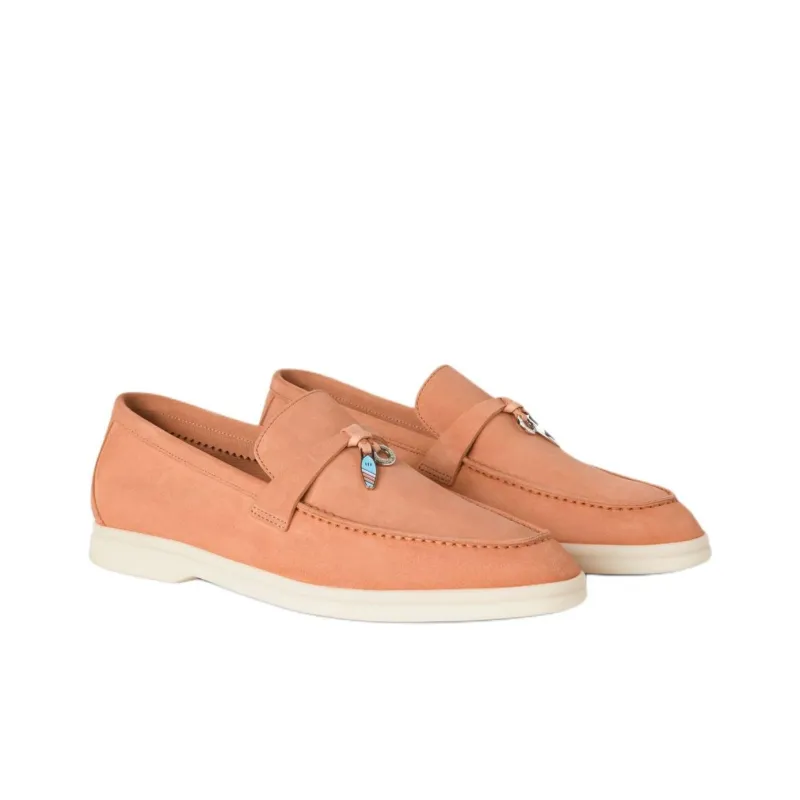 Loro Piana Summer Charms Walk Loafers Women's Orange-2