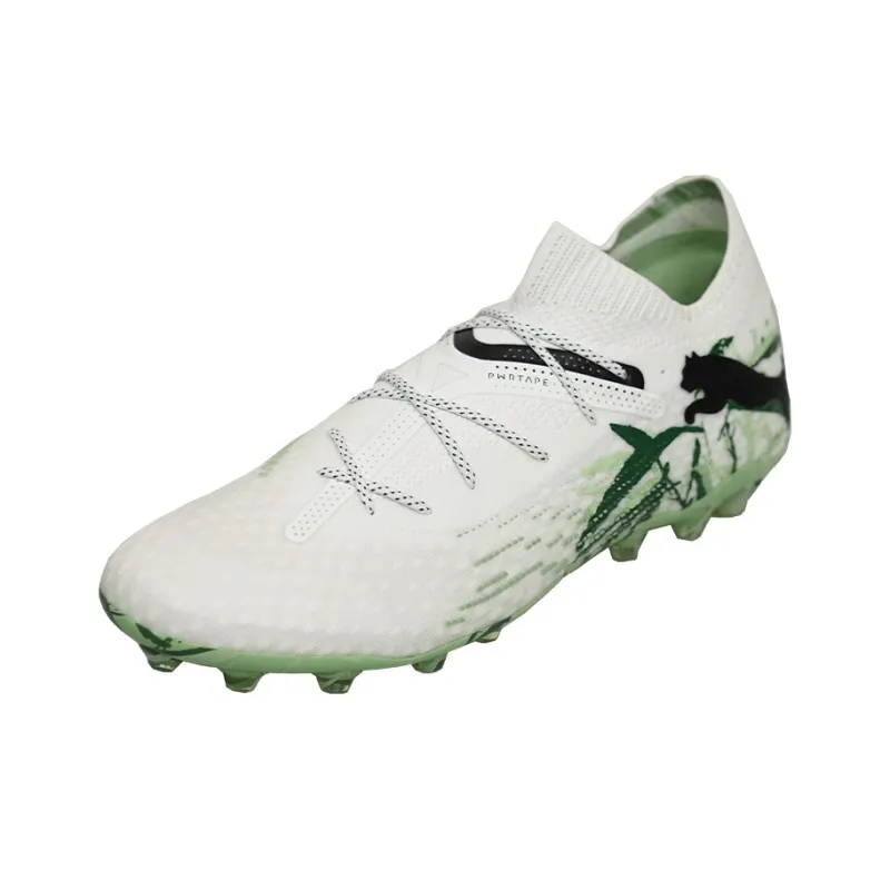 PUMA FUTURE 7 MG Rubber Short Studs Firm Ground Artificial Ground Support Soccer Shoes Unisex White Green-2