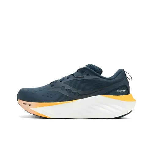 Saucony TRIUMPH 22 Cushioning, Slip Resistant, And Abrasion Resistant Low Top Casual Running Shoes Women's Blue Gray
