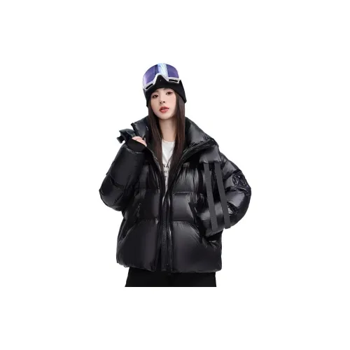 YAYA Down Jackets Women's Black Luxury Gold Series