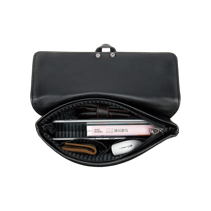 DOSRFINI Genuine Leather Clutch Men's Black-3