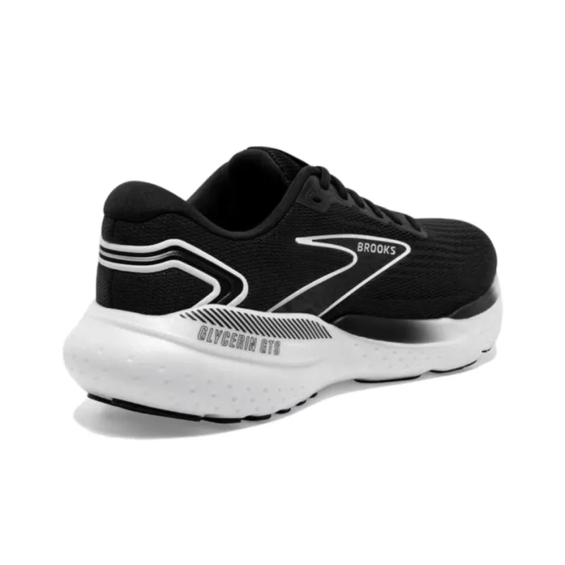 Brooks Glycerin GTS Cushioned Slip-Resistant Abrasion-Resistant Low-Top Running Shoes Men's Black White-4
