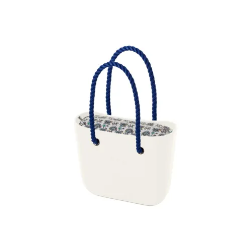 O Bag Thermoplastic Compound Handbag Women's Milk White/Blue