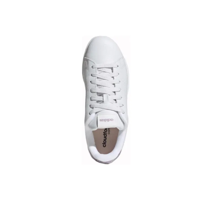 Adidas Cloudfoam Advantage Anti-Slip Wear-Resistant Low-Top Skateboard Shoes Unisex White-4
