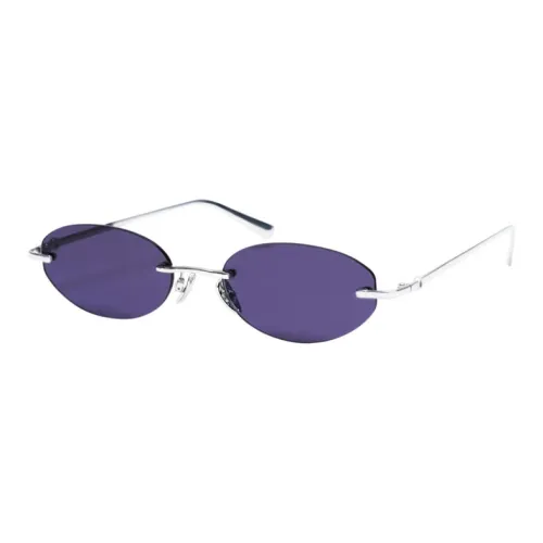 TEAM WANG Design Metal Round Sunglasses Unisex Silver