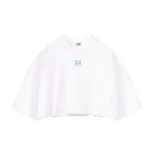 LOEWE SS22 Women's Anagram Cropped T-Shirt White