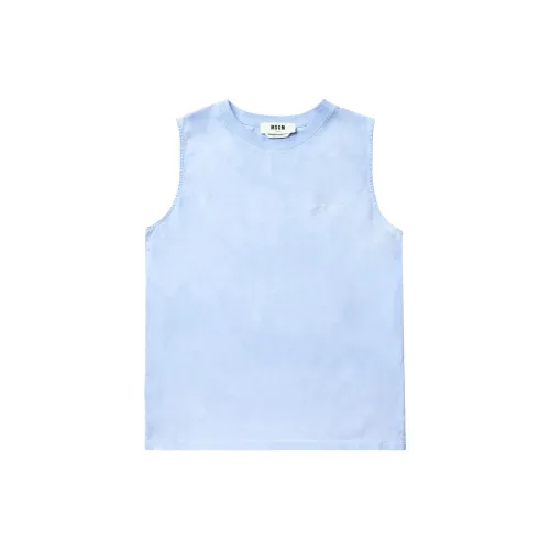 MSGM Tank Tops Women's Light Blue