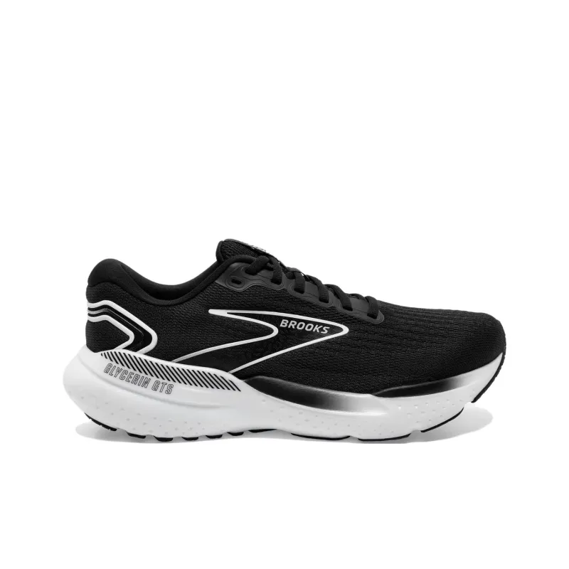 Brooks Glycerin GTS Cushioned Slip-Resistant Abrasion-Resistant Low-Top Running Shoes Men's Black White-1
