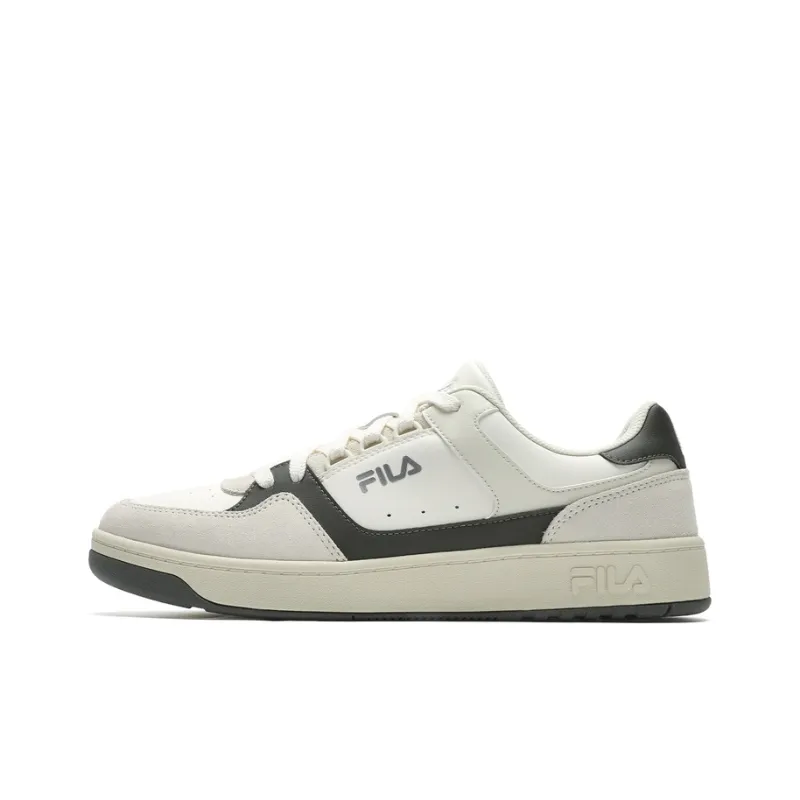 FILA Targa Wear Resistant Low Top Skateboard Shoes Men's White Green-0