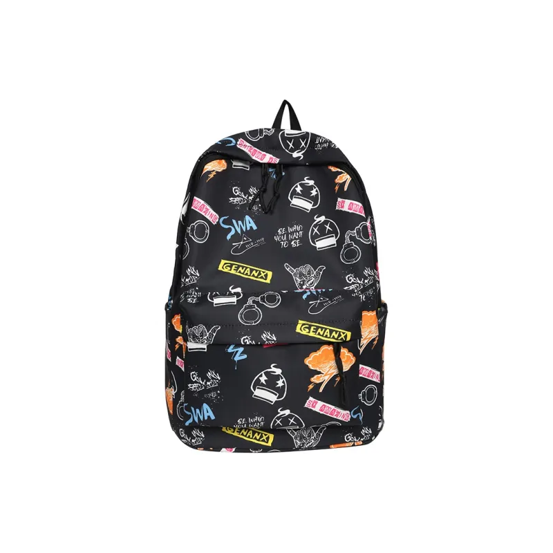 GEERDUN Nylon Backpack Regular Unisex Black/White/Gray/Khaki-0