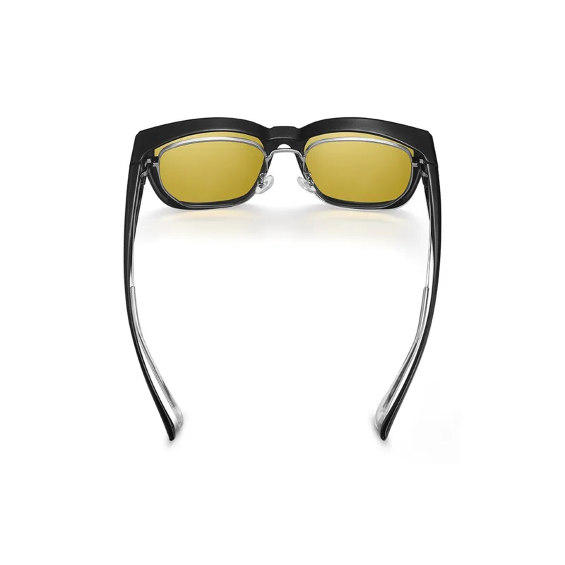 LOHO TR90 Square Large Frame Sunglasses For A Slimmer Face Appearance Unisex Black-32