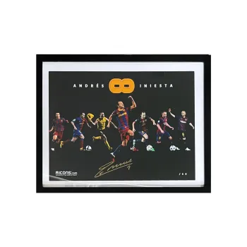 ICONS.com Iniesta Includes Certification Certificate Frame Size: 38.6x48.6cm Barça