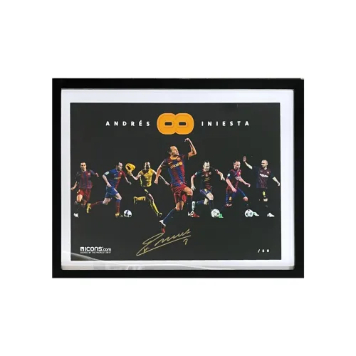 ICONS.com Iniesta Includes Certification Certificate Frame Size: 38.6x48.6cm Barça