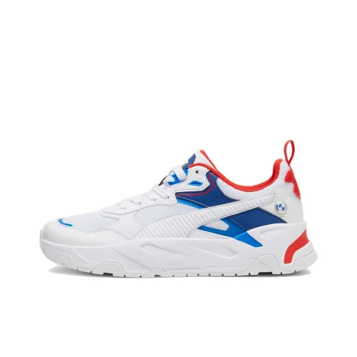 PUMA BMW M Motorsport Anti Slip Wear Resistant Low Top Casual Shoes Men's White Blue Red