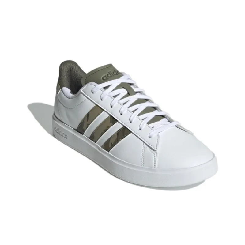 Adidas GRAND COURT 2.0 Slip Resistant Low Top Skateboard Shoes Men's White Green-2