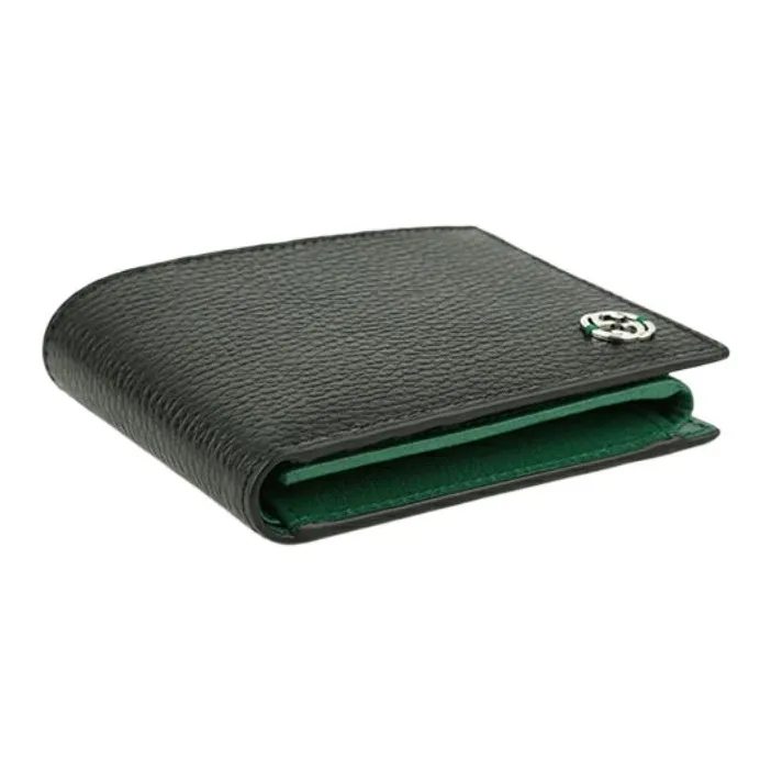 GUCCI Interlocked Gg Bifold Wallet Black/Green-2