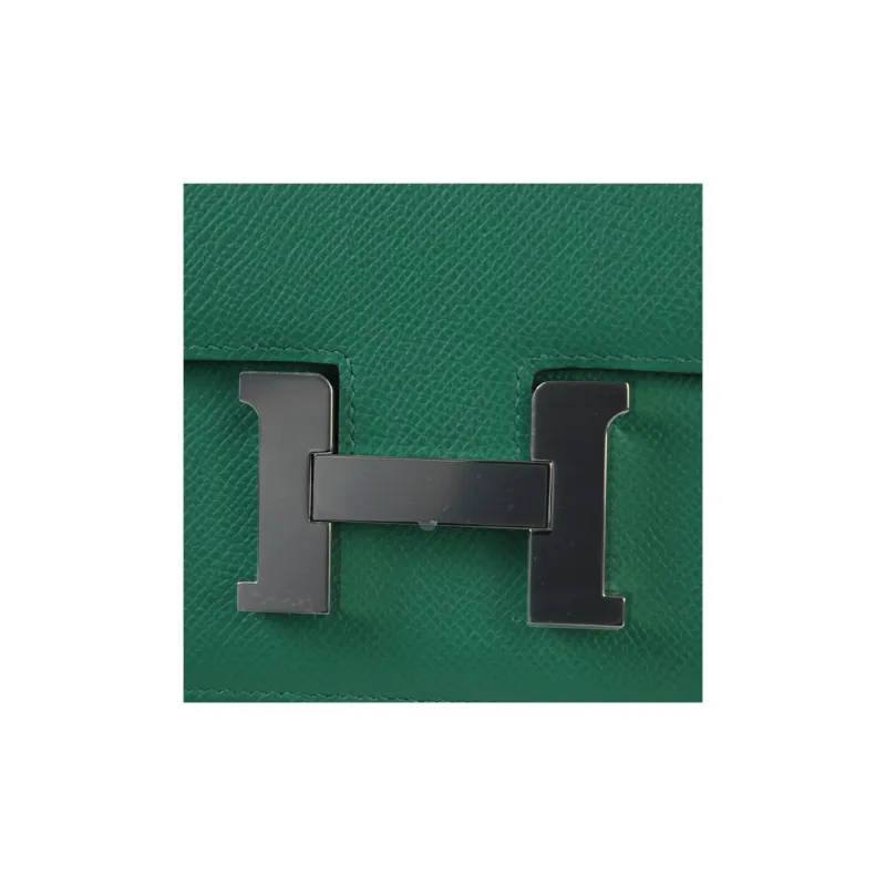HERMES Constance Epsom Leather Shoulder Bag Crossbody Bag Women's U4 Vert Vertigo Iridescent Green/Velour Green-16