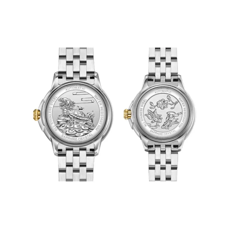 Fiyta Core Series Automatic Mechanical Movement Stainless Steel Strap Watch Unisex White Dial-1