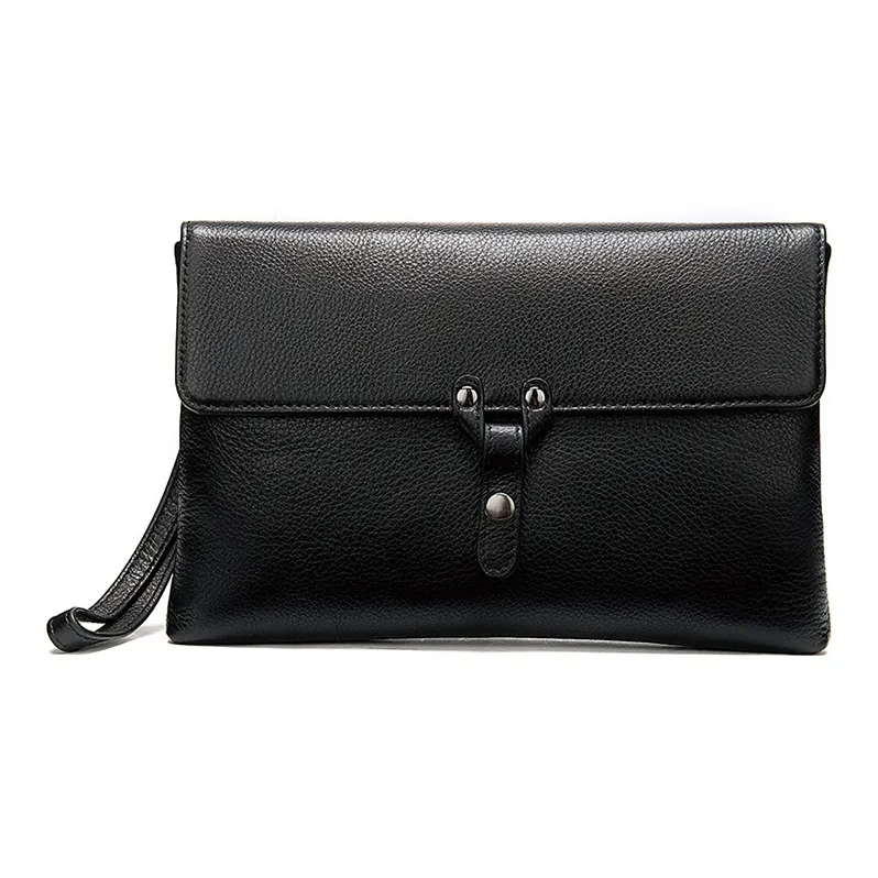DOSRFINI Genuine Leather Clutch Men's Black-5