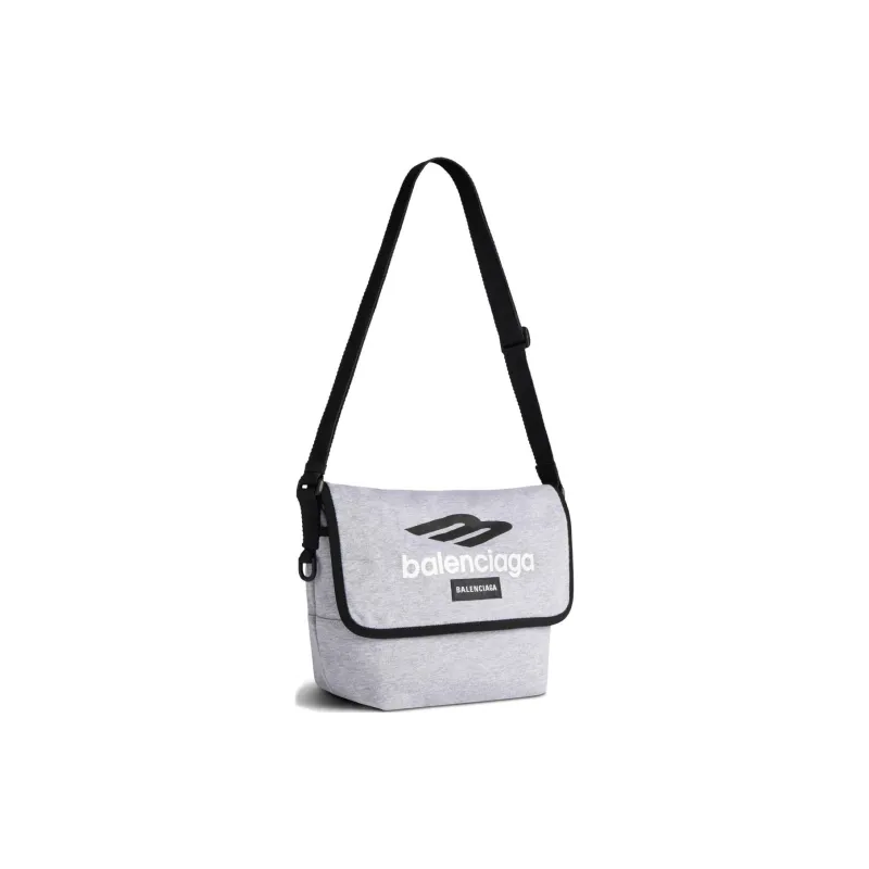 Balenciaga Explorer Fabric Messenger Bag, Shoulder Bag, Crossbody Bag Trumpets Men's Gray & Black & White-2